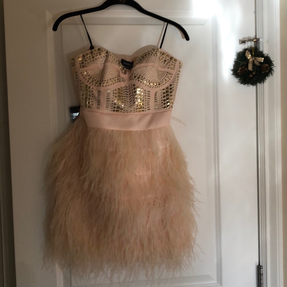 Studded Feather Cocktail dress